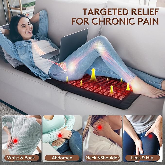 UTK Far Infrared Heating Pad for Back, 5X Deeper Pain Relief for Full Back