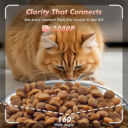 Automatic Cat Feeder with Camera - 5G WiFi Timed Cat Food Dispenser