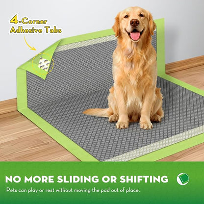 CROCI Charcoal Puppy Pads with Adhesive Tabs 2X Odor Control 30x36in 30Ct | Super Absorbent Pee Pads for Dogs, Quick-Dry Surface, Unscented, Renewable Bamboo Material, Disposable