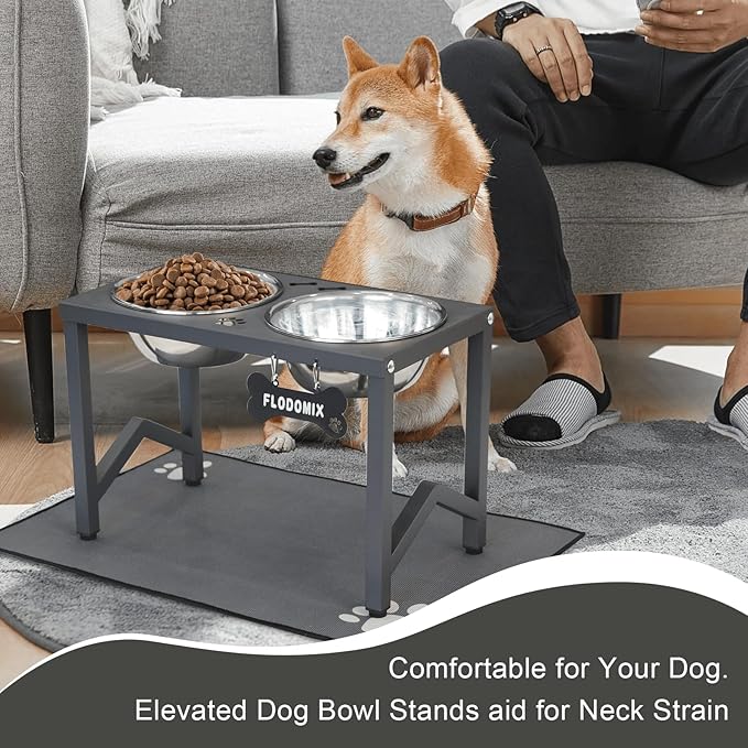 Elevated Dog Bowl Stand, 11.8 Inch Tall Raised Feeder