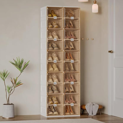 ANTBOX Shoe Organizer Storage Box, Portable Folding Shoe Rack