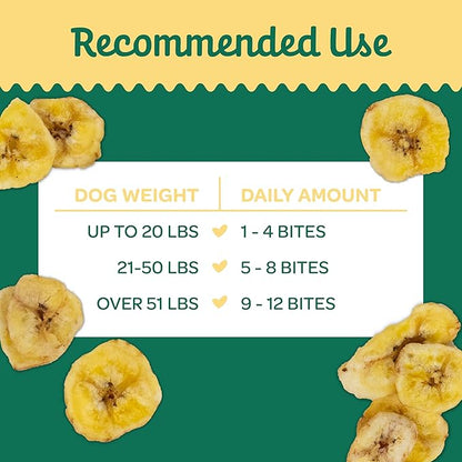 Wholesome Pride Banana Bites Dog Treats, 2 Ingredients – Bananas & Coconut Oil, Grain-Free, 16oz