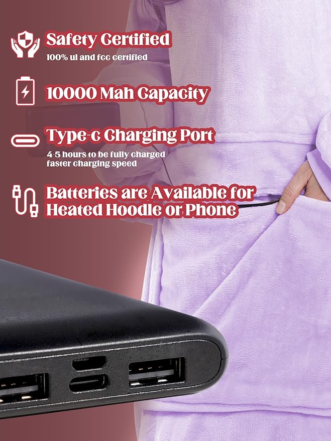 MAXEVE Heated Wearable Blanket Hoodie