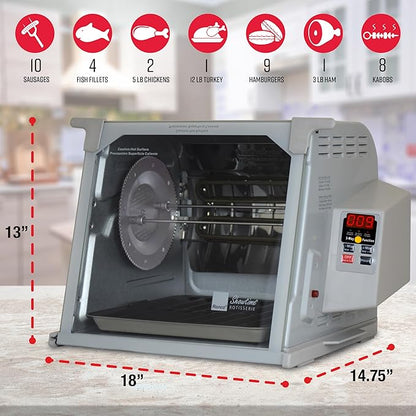 Ronco Digital Rotisserie Oven, Platinum Digital Design, Large Capacity