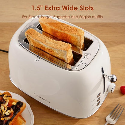 Roter Mond 2 Slice Toaster Retro Stainless Steel