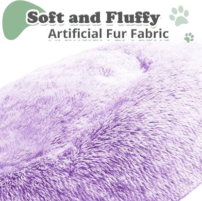 JOLLYVOGUE Dog & Cat Bed, Calming Anti-Anxiety Pet Bed for Small Dogs, Fluffy Donut Cushion for Small and Medium Pets (20")