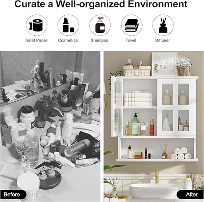 Modern Hanging Bathroom Cabinet, Sturdy Wooden Medicine Cabinet