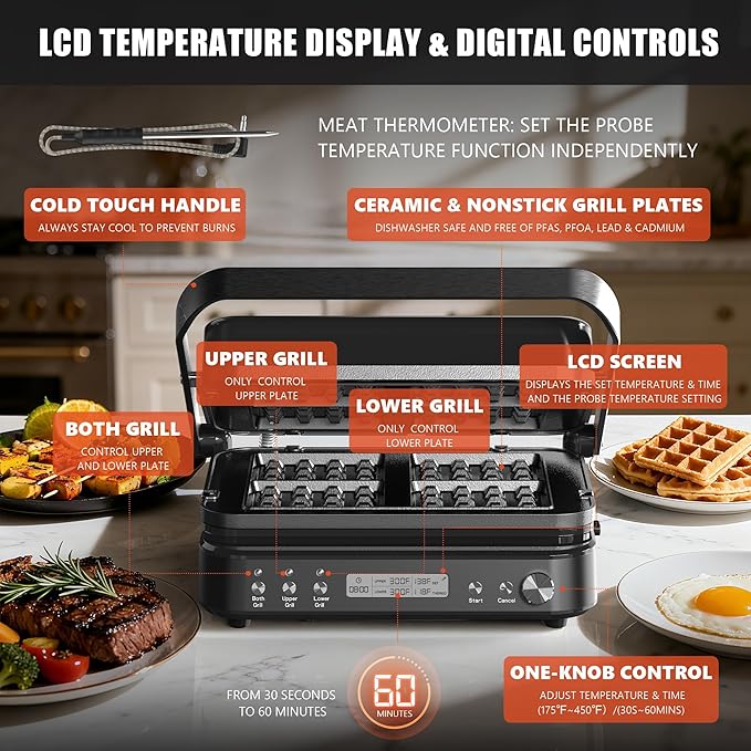 CATTLEMAN Panini Grill Press Sandwich Maker