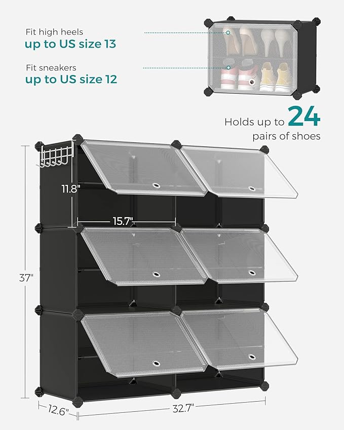 SONGMICS Shoe Rack Organizer, 6-Tier Shoe Storage Cabinet