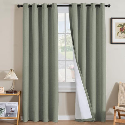 H.VERSAILTEX Linen Curtains 100% Blackout Curtains