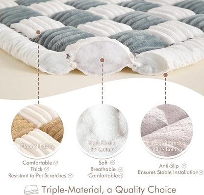 Couch Cover for Sofa, Sectional Couch Cover for Dogs, Sofa Cover Washable, Cushion Cover Blanket Pad Bed Mat for Pets, Fleece Furniture Protector, Camel, 27.6x59in