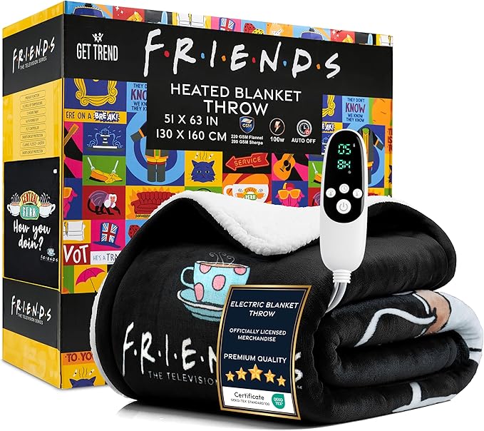Friends TV Show Heated Blanket Electric, Luxurious Soft Fleece Throw, Fast