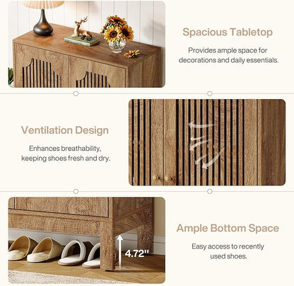Tribesigns Shoe Cabinet with Doors, 5-Tier Shoe Storage Cabinet with Adjustable