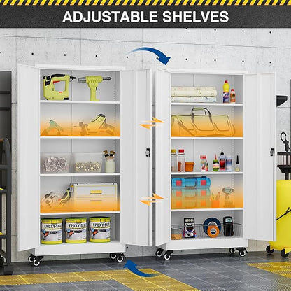 Metal Rolling Storage Cabinet-74.6” Tall Steel File Cabinets