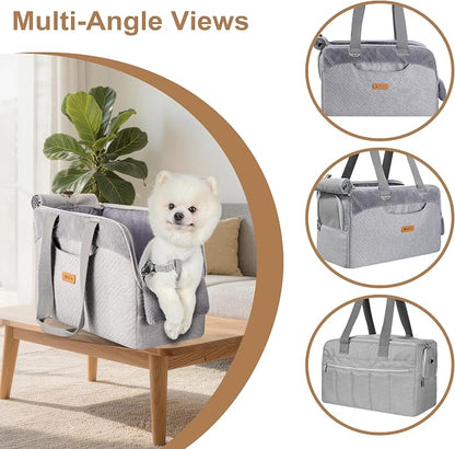 Dog Purse Carrier for Small Dogs Cats Rabbits Up to 12lbs, Lightweight Pet Sling Carriers with Large Pockets, Portable Puppy Soft Sided Tote Bag Carrier for Vet,Hiking,Travel
