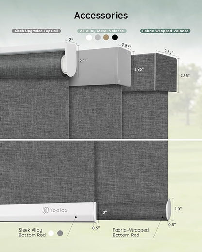 Yoolax Motorized Blinds with Remote, Automatic Window Shades Work with Alexa