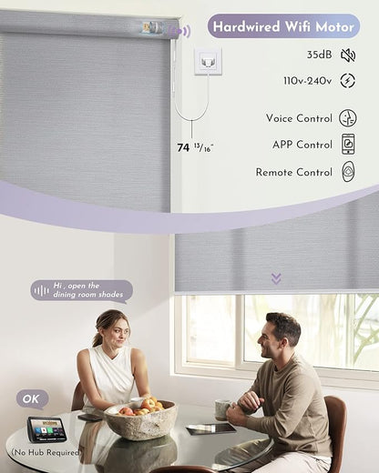 Graywind Motorized Silky Light Filtering Shades Compatible