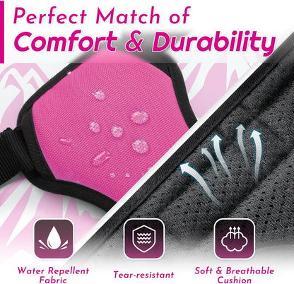 Eagloo Dog Harness Large Breed, No Pull Service Vest with Reflective Strips and Control Handle, Adjustable and Comfortable for Easy Walking, No Choke Pet Harness with 2 Metal Rings, Rose Red, XL
