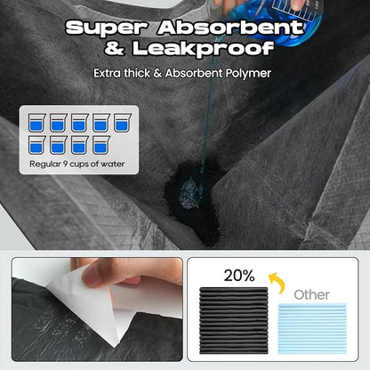 Charcoal Puppy Pads X-Large 28"x34" 60 Count with Adhesive Tabs