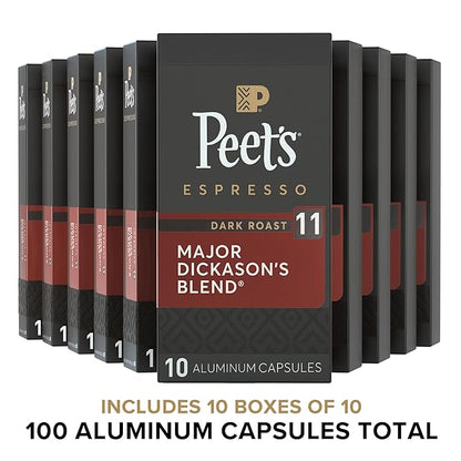Peet's Coffee, Dark Roast Espresso Capsules, Compatible