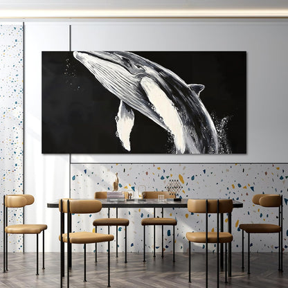 AIXMGSJS Canvas Wall Art Decor Large Black and White Wall Art Prints Minimalist Wall Art for Living Room Large Modern Canvas Art Wall Decor Whales Artwork for Walls Home Office Decor 29" X 58"