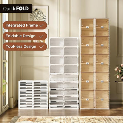 ANTBOX Shoe Organizer Storage Box, Portable Folding Shoe Rack