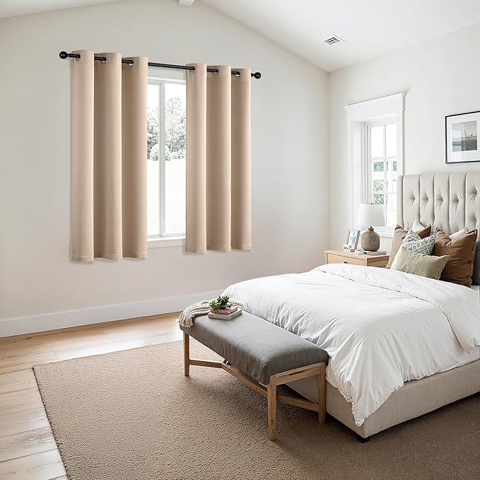 MIULEE Beige Blackout Curtains