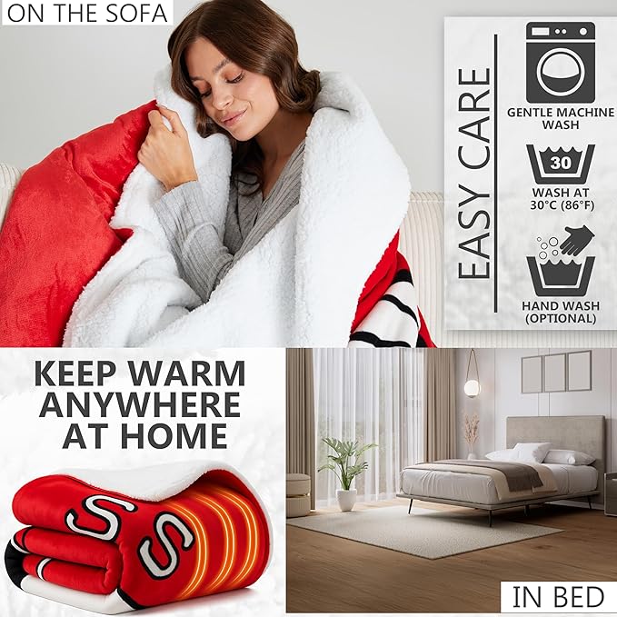 Peanuts Snoopy Heated Blanket Electric, Twin Size Luxurious Fleece Blanket