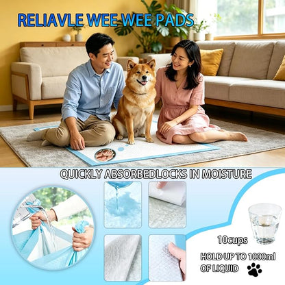 XXXXL Puppy Pee Pads for Dogs 36"x55" 50 Count, Extra Large Dog Pee Pads, Leak-Proof & Super Absorbent Dog Pee Pads, Thicken Disposable Potty Pads Puppy Training Pads for Cats Rabbits