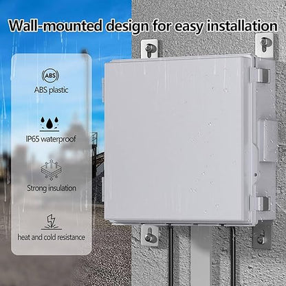 Electrical Junction Box, Ventilated Design, Cable Grommets, Indoor/Outdoor Use