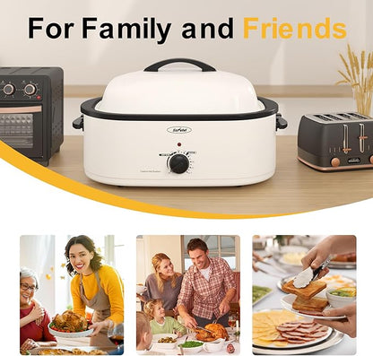 Sunvivi Roaster Oven with Self-Basting Lid, 18 Quart Electric Roaster with