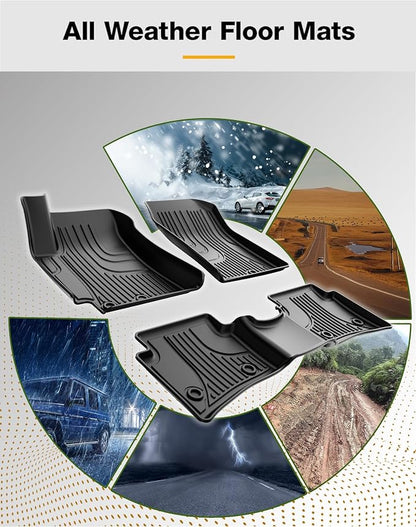 Original Rio Floor Mats for 2018-2024 Kia Rio Sedan & Hatchback Models - Custom Fit TPE Heavy Duty Non Slip Floor Mats 1st and 2nd Row - All Weather Black Car Mats for Rio 2018-2024