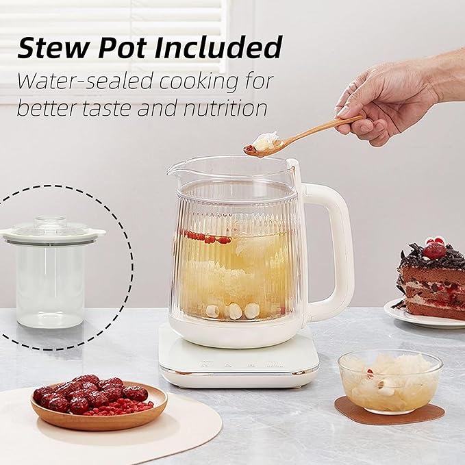 Health Pot, 1.5L Double-Layer Glass Electric Kettle