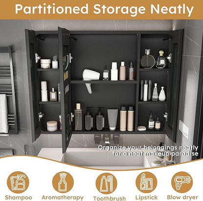 35x28 Inch Wall-Mounted Medicine Cabinet, Bathroom Mirror Cabinet