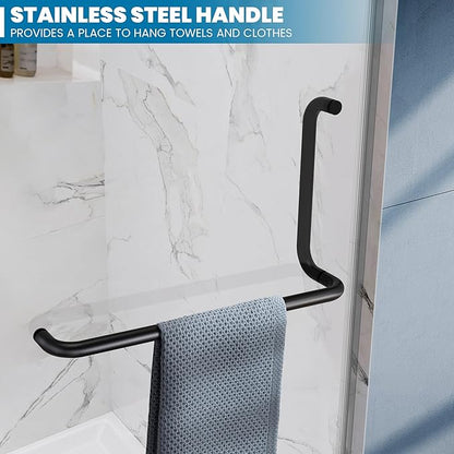 Bathroom Frameless Shower Door 36" W*72" H, 5/16" Clear Tempered Glass Hinged