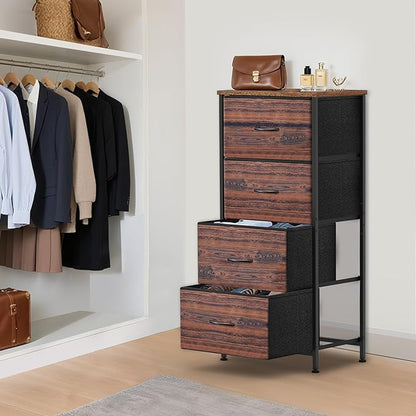 4 Fabric Drawer Dresser for Bedroom, Chest of Drawers