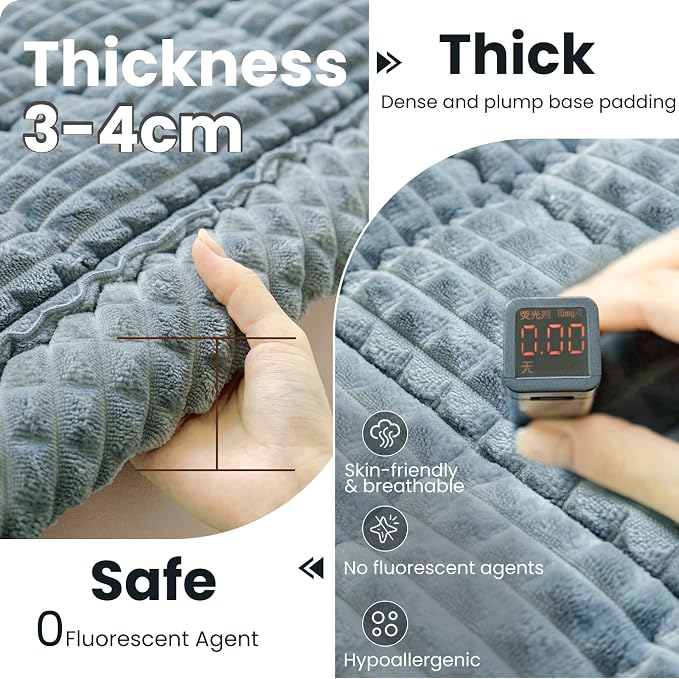 Couch Cover for Dogs Washable, Non Slip Couch Covers for 3 Cushion Sofa Pet Friendly, Fuzzy Pet Couch Cushion Covers for Dog, Thick, Soft for Sofa Protector (Blue Gray, 27.6" x 70.9"/70 x 180cm)