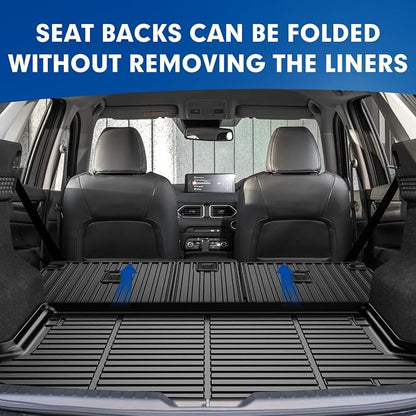 Mixsuper Cargo Liner for Mazda CX-5 CX5 2017-2024 2025, All Weather Trunk Mat Backrest Mat TPE Back Seat Cover Protector for CX5 Accessories