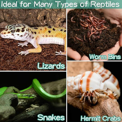 Halatool 6 Pack Coconut Fiber Tortoise Substrate, Organic Coco Fiber Bricks Reptile Bedding for Gecko Snake Lizard Hermit Crab Tarantula Worm Bin Frog