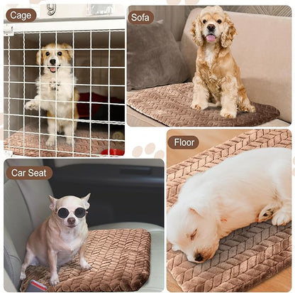 4 Pack Self Heating Cat Pad 16 x 20 Inch Self Warming Cat Bed Non Slip Warm Dog Pad Mat Washable Pet Kennel Crate Bed Mat for Indoor Outdoor Pets(Camel,16 x 20 Inch)