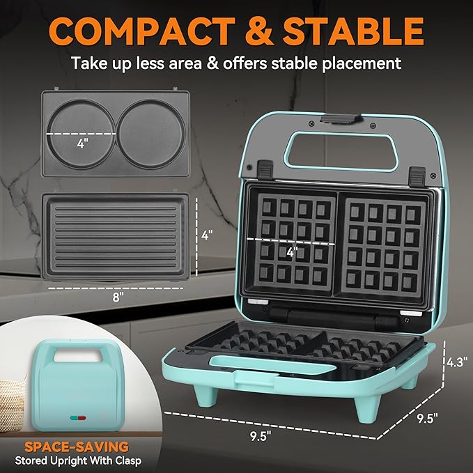 Baker’s Friend 3 in 1 Mini Waffle Maker