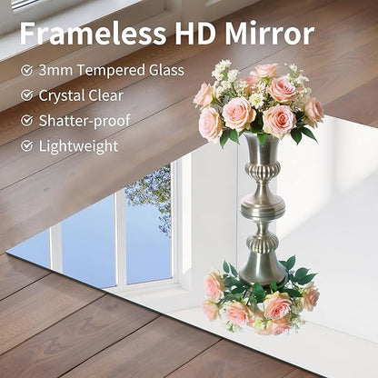 CILIBER Frameless Mirror, 24x48 Inch Large Bathroom Mirrors