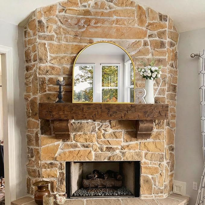 CIRCUMI Arched Wall Mirror, Metal Frame, Large Size