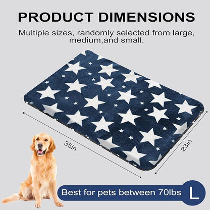 Washable Dog Bed Plush Orthopedic Outdoor Crate Mat with Non-Slip Bottom,Luxe Soft Kennel Pad for Pets, Cozy Cage Cushion & Pet Sleeping Mattress Large Sized,Medium,Small Dogs,36 x 24 inch,Blue