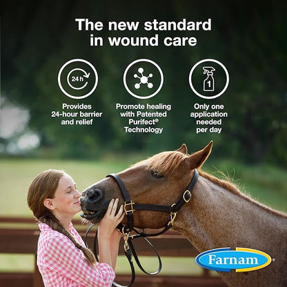 Farnam Purishield Wound and Skin Care Liquid Bandage Plus, Promotes Healing* and Provides 24-Hour Barrier* for Horses, Dogs, Cats & Livestock