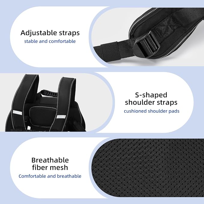 Wakytu Dog Backpack Carrier for Dogs,Dog Lift Harness | Adjustable Padded Breathable Straps for Dogs, Disabled, Joint Injuries, Arthritis,M