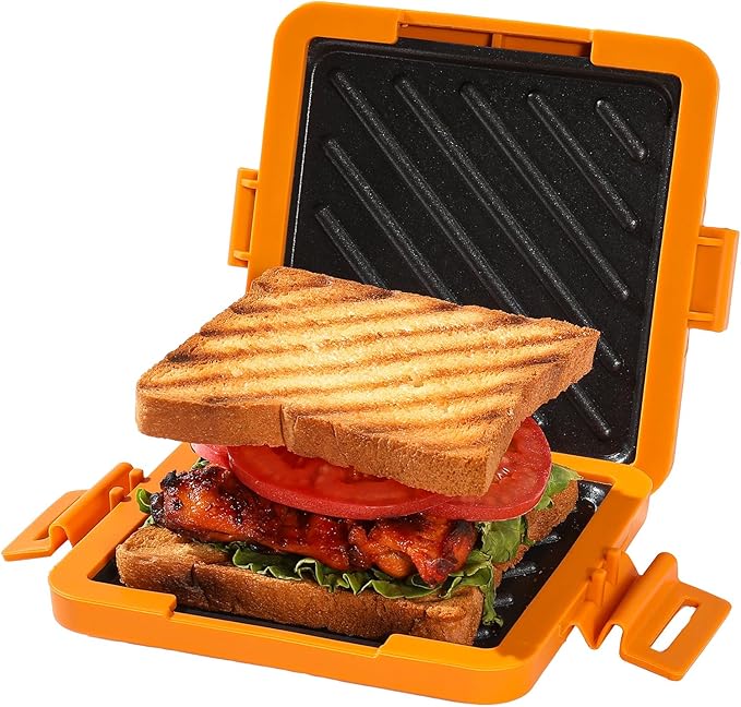 Microwave Toastie Sandwich Maker, Nonstick Plate Panini Maker, Versatile