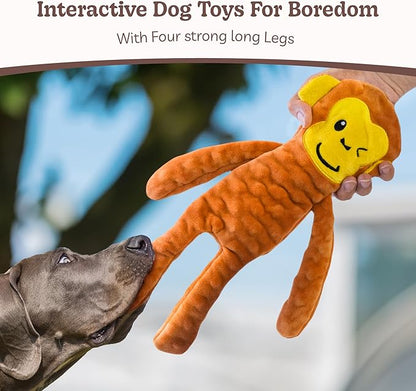 SHARLOVY No Stuffing Dog Toys Squeaky for Large Dogs, Crinkle Puppy Teething Toys to Keep Them Busy, Plush Interactive Doggie Long Lasting Chews for Aggressive Chewers