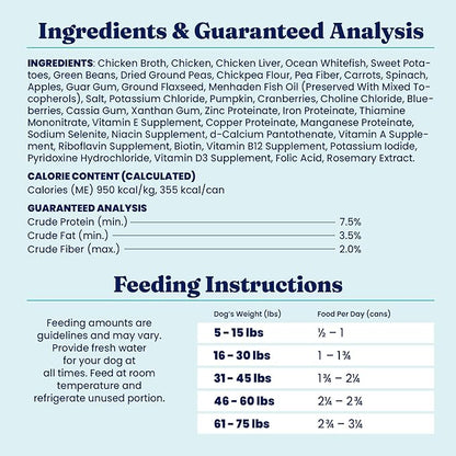 Solid Gold Weight Management Dog Food Wet - High Fiber Grain Free Dog Food Wet Recipe w/Real Chicken, Sweet Potato & Green Beans - Healthy Weight & Gut Health Support for Dogs - 6ct/12.5oz Cans