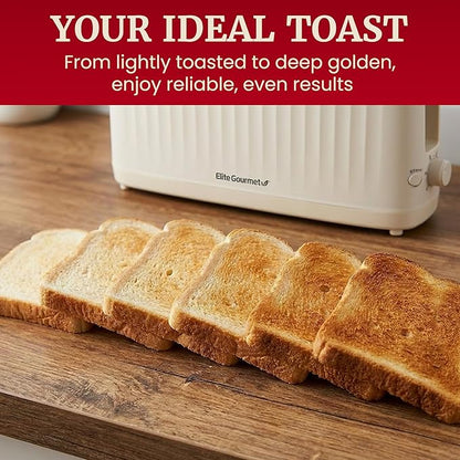 Elite Gourmet ECT2517C SLIMTOAST™ 2-Slice, Long Slot Toaster, Cool-touch Body